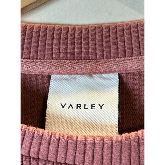 Varley Withered Rose Maybrook Ribbed Crewneck Sweater Women's XS Casual Knit Top - Picture 6 of 12